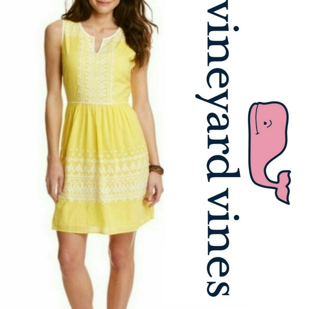 Vineyard Vines Embroidery Fit n Flare Dress